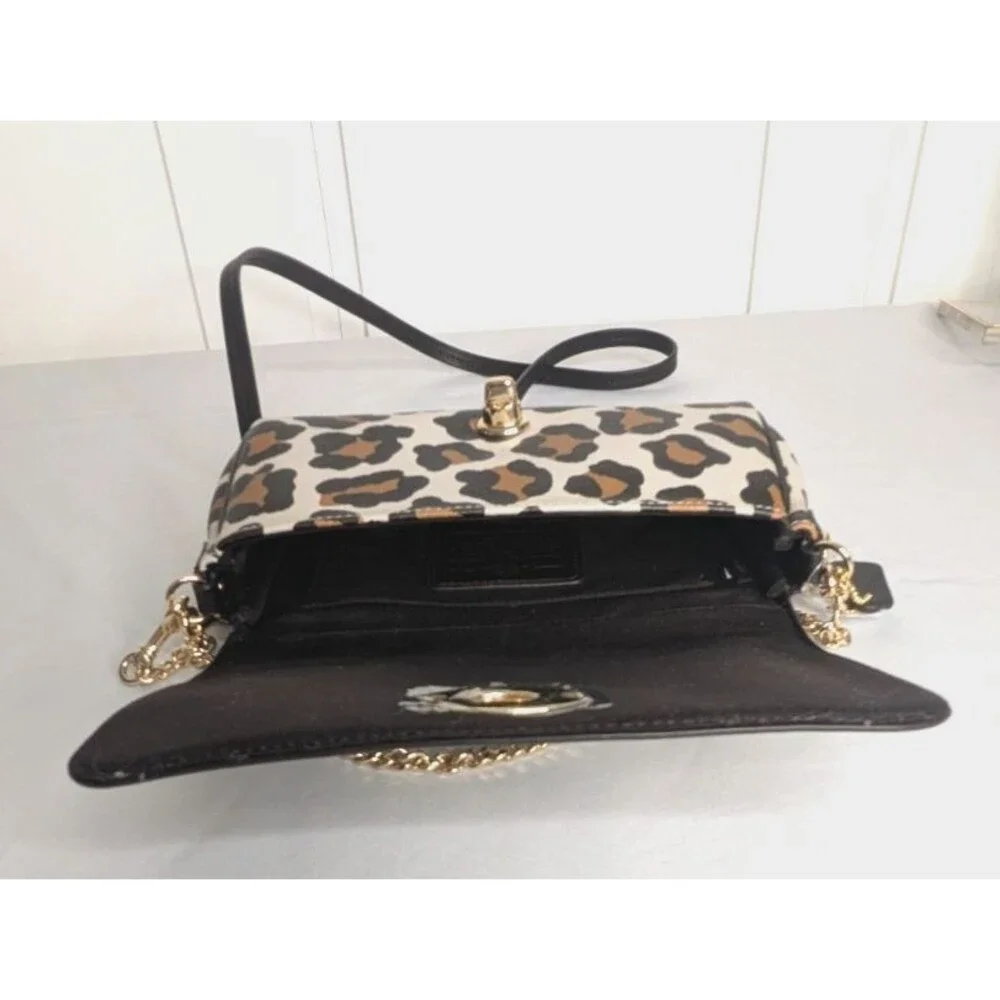 Coach Leopard (Ocelot) Print Mini Ruby Crossbody Bag with Chain NWT